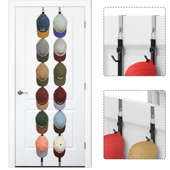 Perfect Curve CapRack 36 Hat Organizer Over Door Closet Cap Holder - Picture 2 of 9